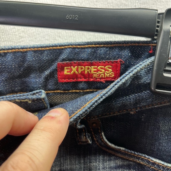Express Jeans Stella Skinny Leg Jeans Womens 4 Long Blue Denim Darkwash 2539 - Picture 2 of 12